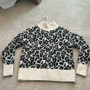 LOFT sweater. Cheetah print with mock neck. Size Small.